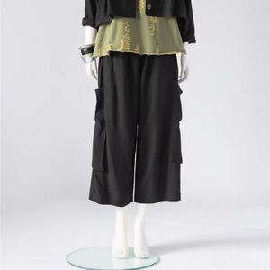 Kaliyana HP Pant Wide Leg Linen Blend Cropped Style Pants Women’s S/M